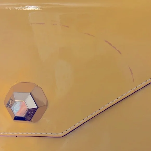 Frances Valentine, yellow shiny crossbody. - Picture 2 of 6